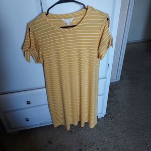 LC by Lauren Conrad white and yellow stripes dress